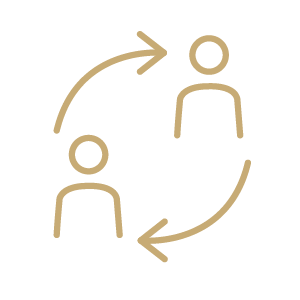 Icon of two people with exchange arrows