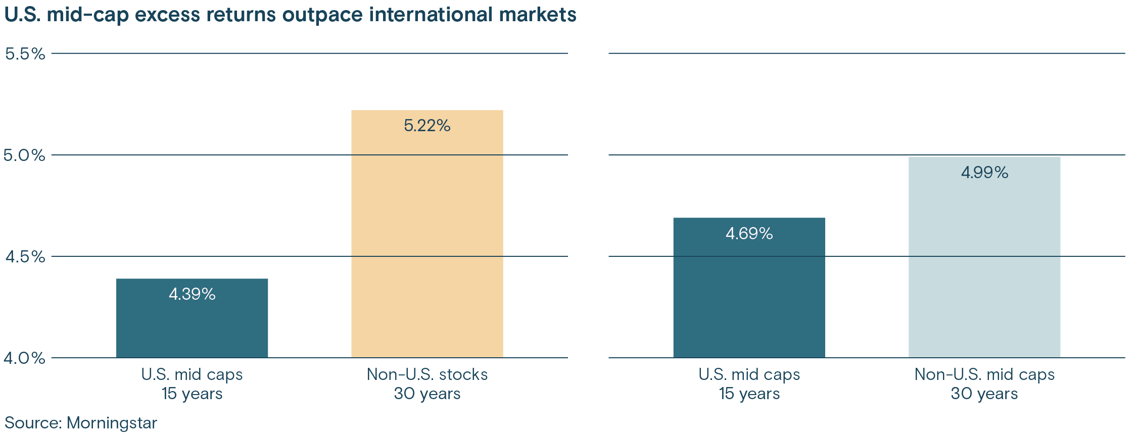 U.S. mid-cap excess returns outpace international markets