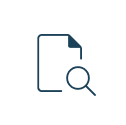 Icon of a piece of paper with a magnifying glass